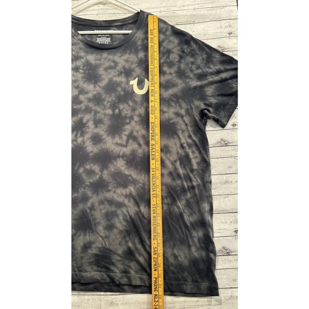 True Religion Mens Tie Dye T Shirt Size XXXL 3XL Black World Tour Graphic Tee